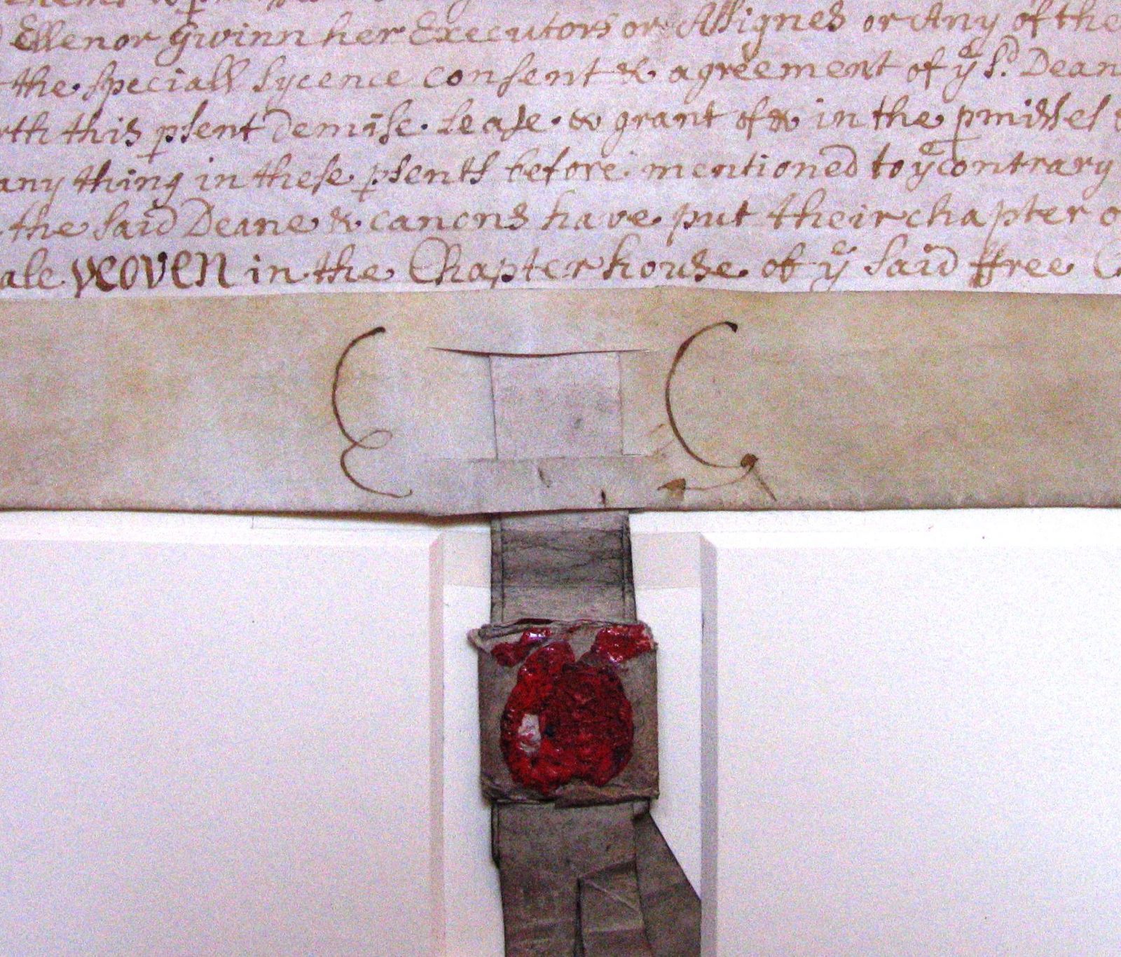 Signature and seal of Nell Gwyn
