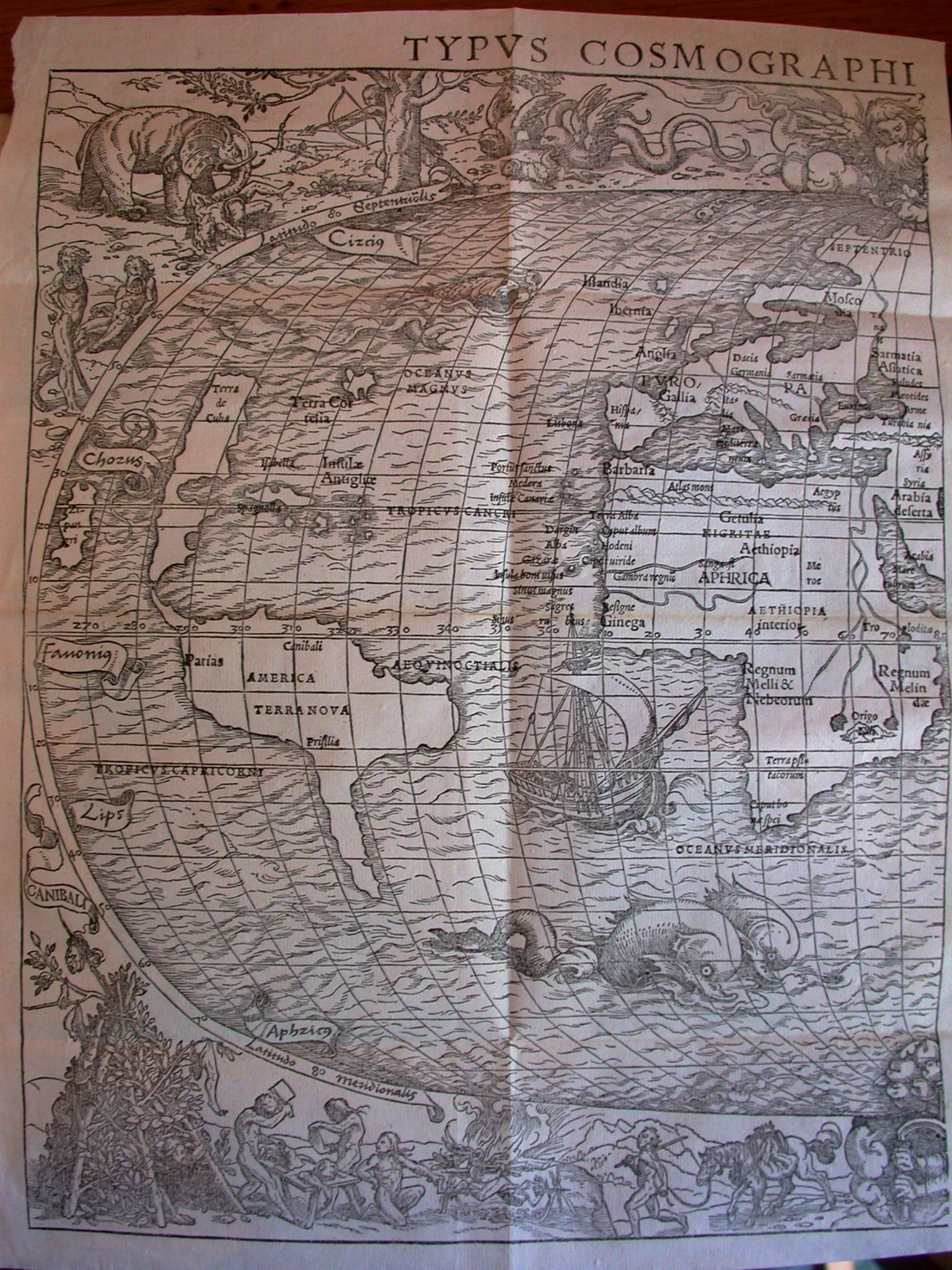 Novus-orbis-regionum Map of the World, 1555