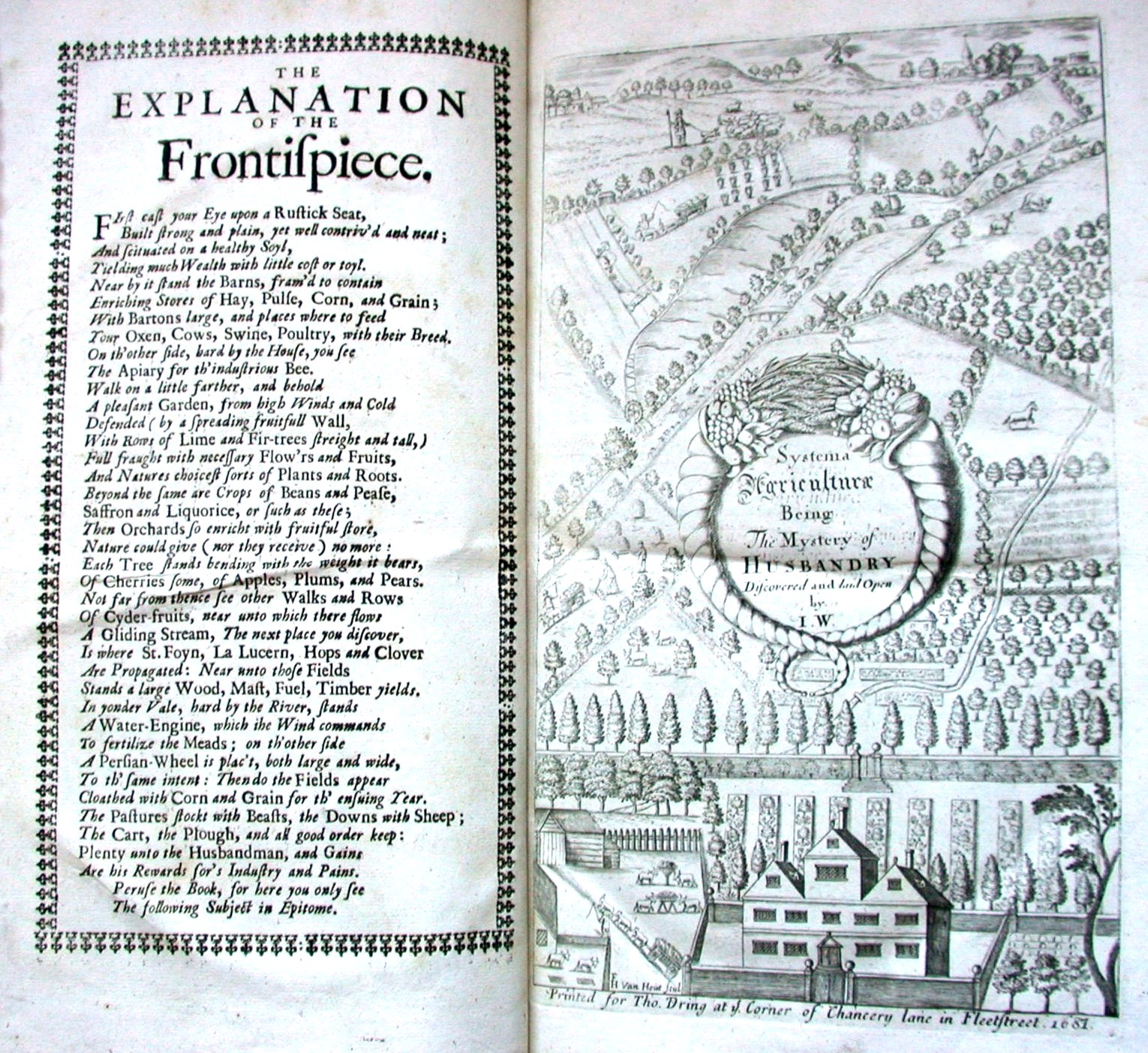 SystemaAgriculturae Frontispiece from the book on farming and agriculture by John Worlidge