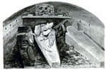 Picture depicting the contents of the Henry VIII tomb, featuring the coffins of Henry VIII, Jane Seymour and Charles I