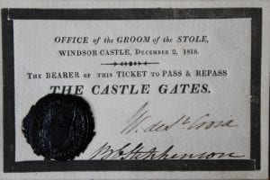 Ticket for the funeral of Queen Charlotte, December 1818