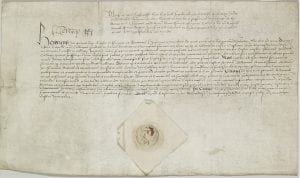 Digital image (DIG DOC.11) of SGC X.3.4. In 1521 Henry VIII signed a licence to create a door in the north wall of Windsor Castle.