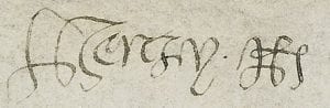 Henry VIII signature on the licence to make a door in the north wall of Windsor Castle. Document held in the St George's Chapel Archives [SGC X.3.4].
