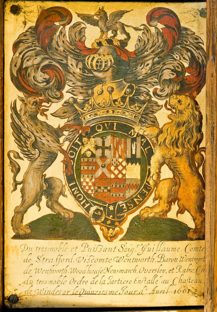 The stall plate of William Wentworth, located in South stall 9, 3rd plate.
